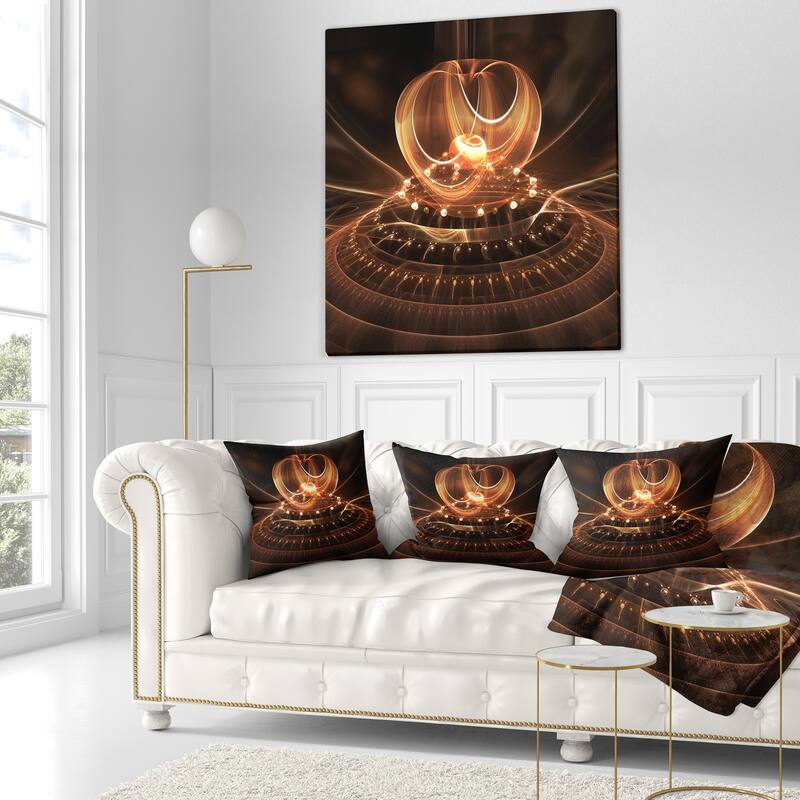 Designart 'Modern Fractal Brown Dom' Abstract Throw Pillow