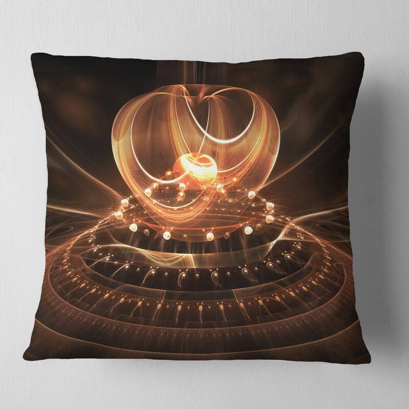Designart 'Modern Fractal Brown Dom' Abstract Throw Pillow