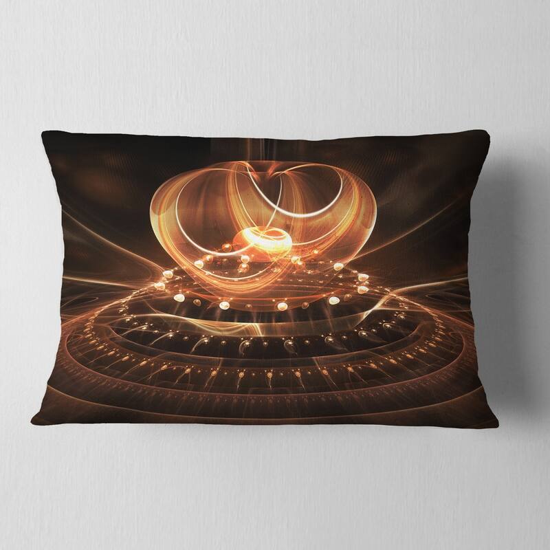 Designart 'Modern Fractal Brown Dom' Abstract Throw Pillow