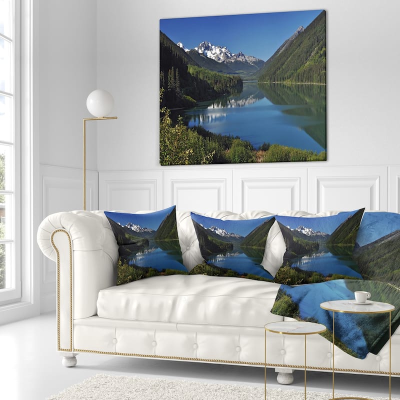 Designart 'Calm Clear Lake with Mountains' Landscape Printed Throw ...