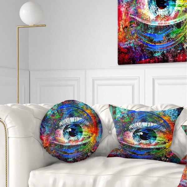 Designart Magic Eye over Abstract Design Abstract Throw Pillow