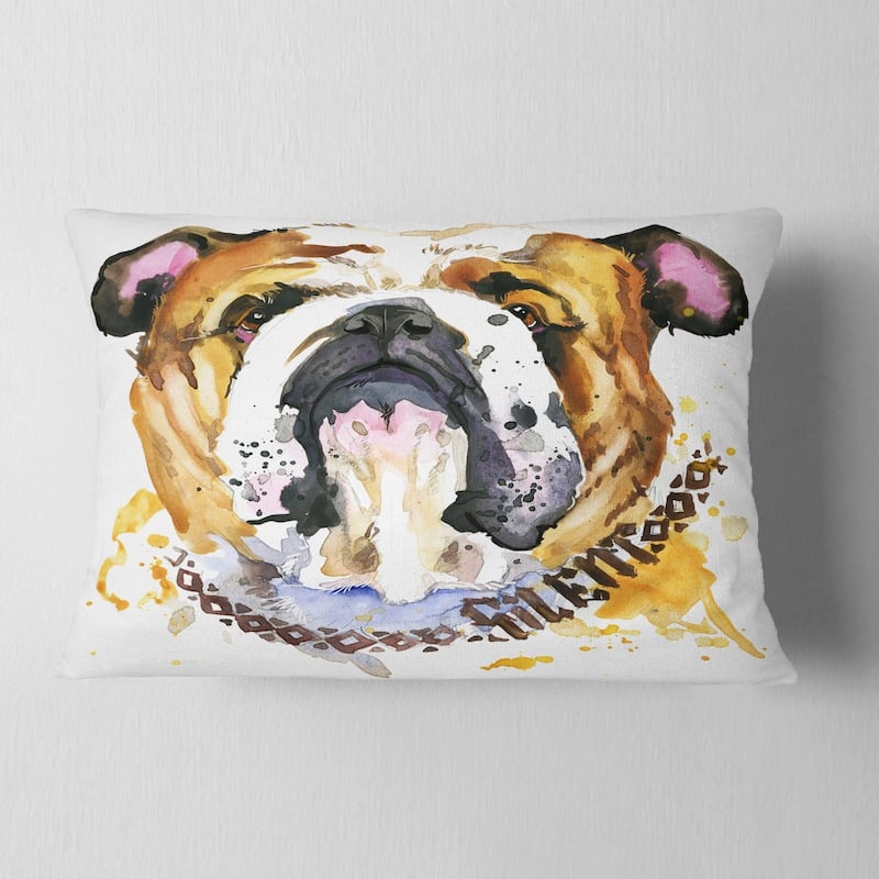 Designart 'Brown Dog Head' Animal Throw Pillow