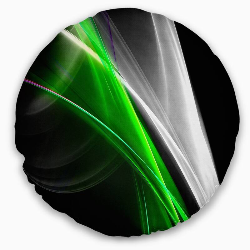 Designart 'Fractal Lines Green White' Abstract Throw Pillow