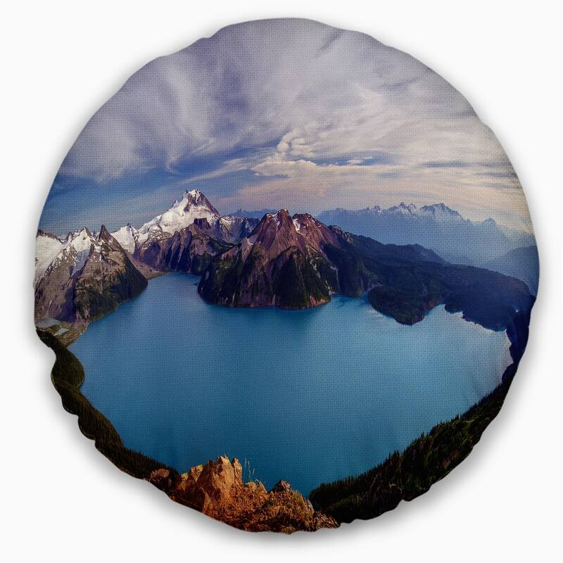Designart 'Clear Lake with Bright Sky' Landscape Printed Throw Pillow