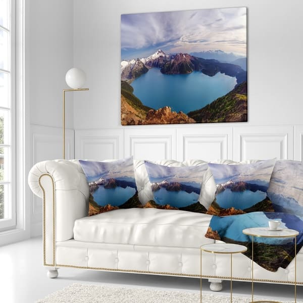 Designart Clear Lake With Bright Sky Landscape Printed Throw Pillow On Sale Overstock 20951005