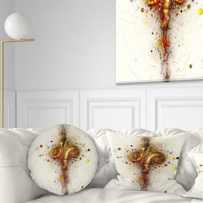 Designart 'Dark Yellow Fractal Art Design' Abstract Throw Pillow