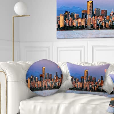 Designart 'Vancouver Downtown Skyscrapers' Throw Pillow