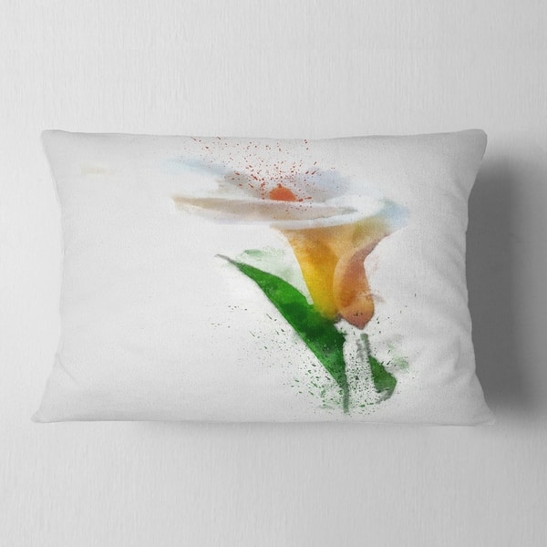 Designart Beautiful Flower With Paint Splashes Floral Throw Pillow On Sale Overstock 20951167