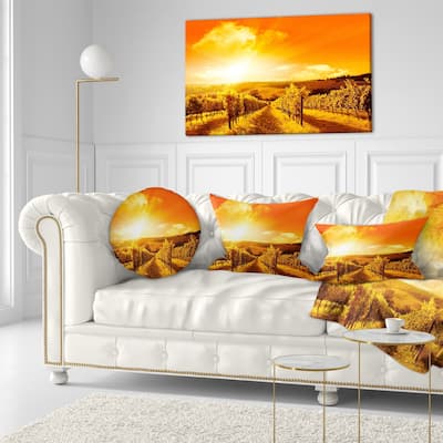 Designart 'Scenic Sunset Road in Italy' Landscape Printed Throw Pillow
