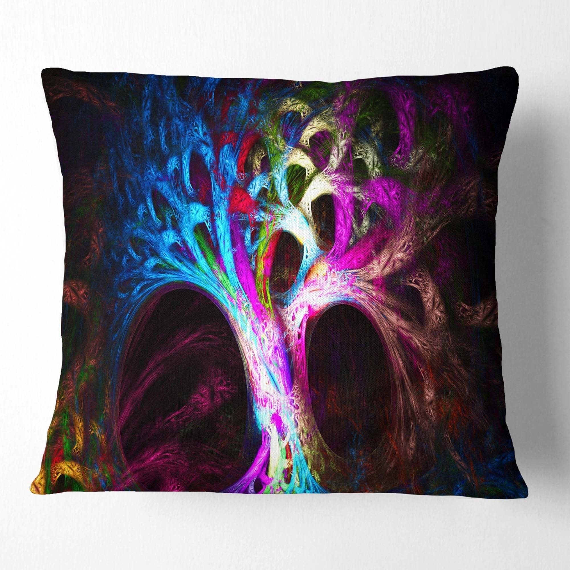 Designart Giant Tree with Woman - Abstract Throw Pillow - 18x18