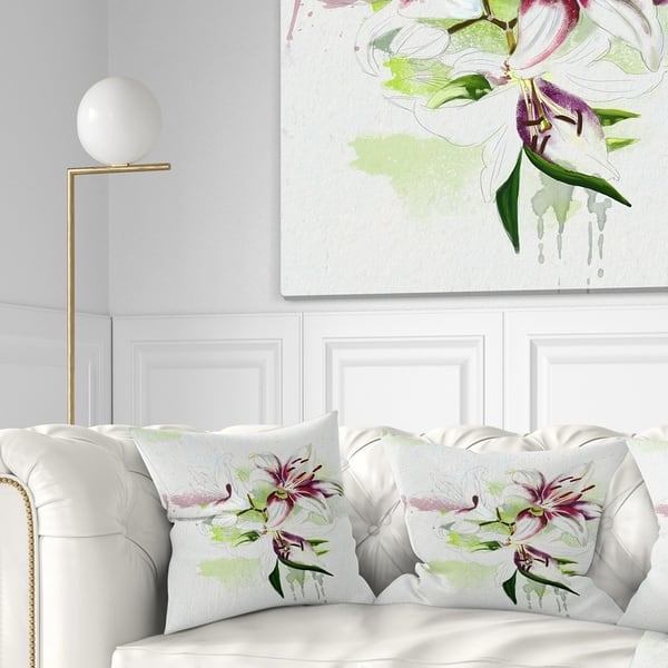 Designart Colorful Flowers With Color Splashes Floral Throw Pillow On Sale Overstock 20951468