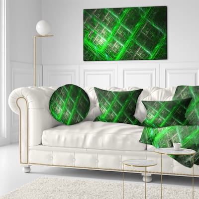 Designart 'Green Abstract Metal Grill' Abstract Throw Pillow