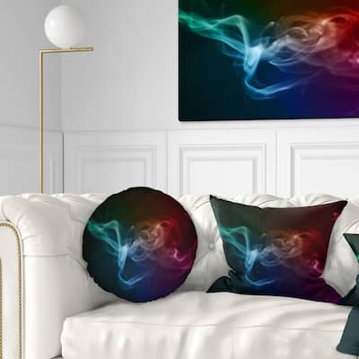 Designart 'Abstract Fractal Smoke Waves' Abstract Throw Pillow