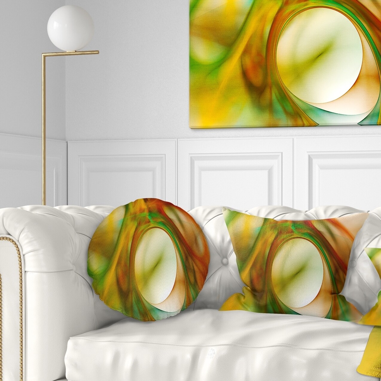 Designart 'Circled Green Psychedelic Texture' Abstract Throw