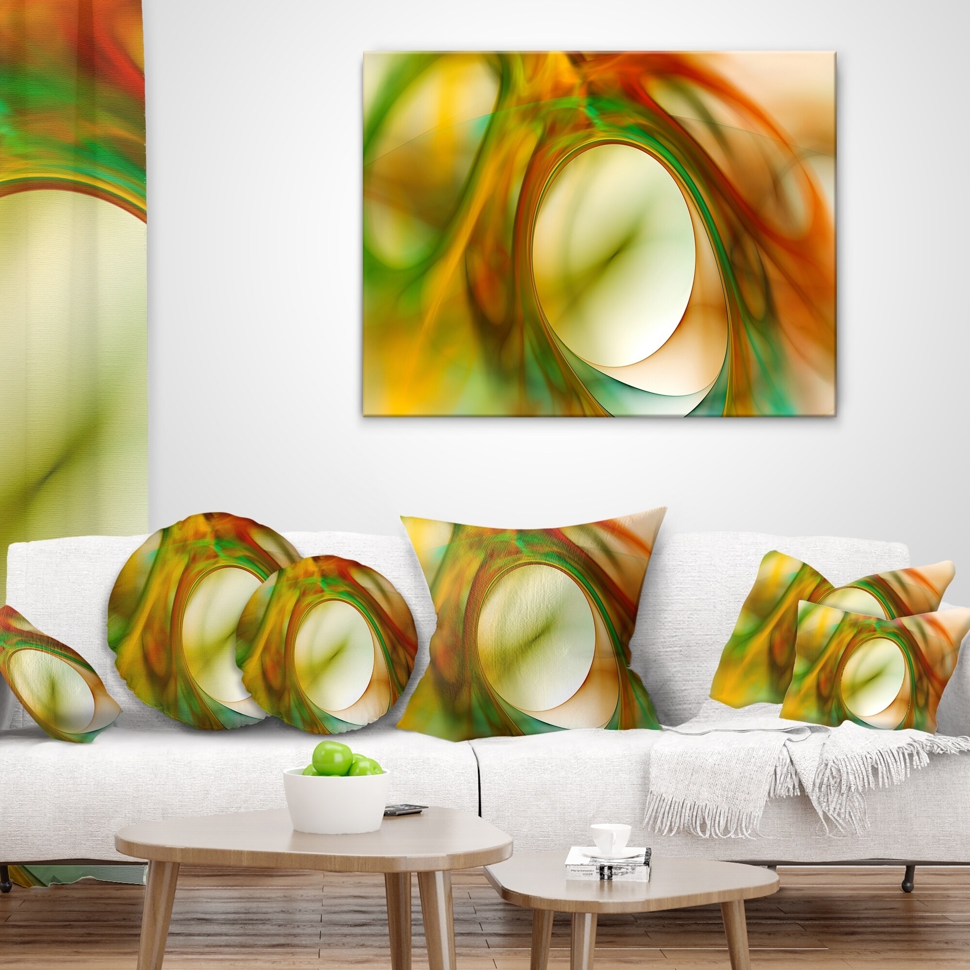 Designart 'Circled Green Psychedelic Texture' Abstract Throw