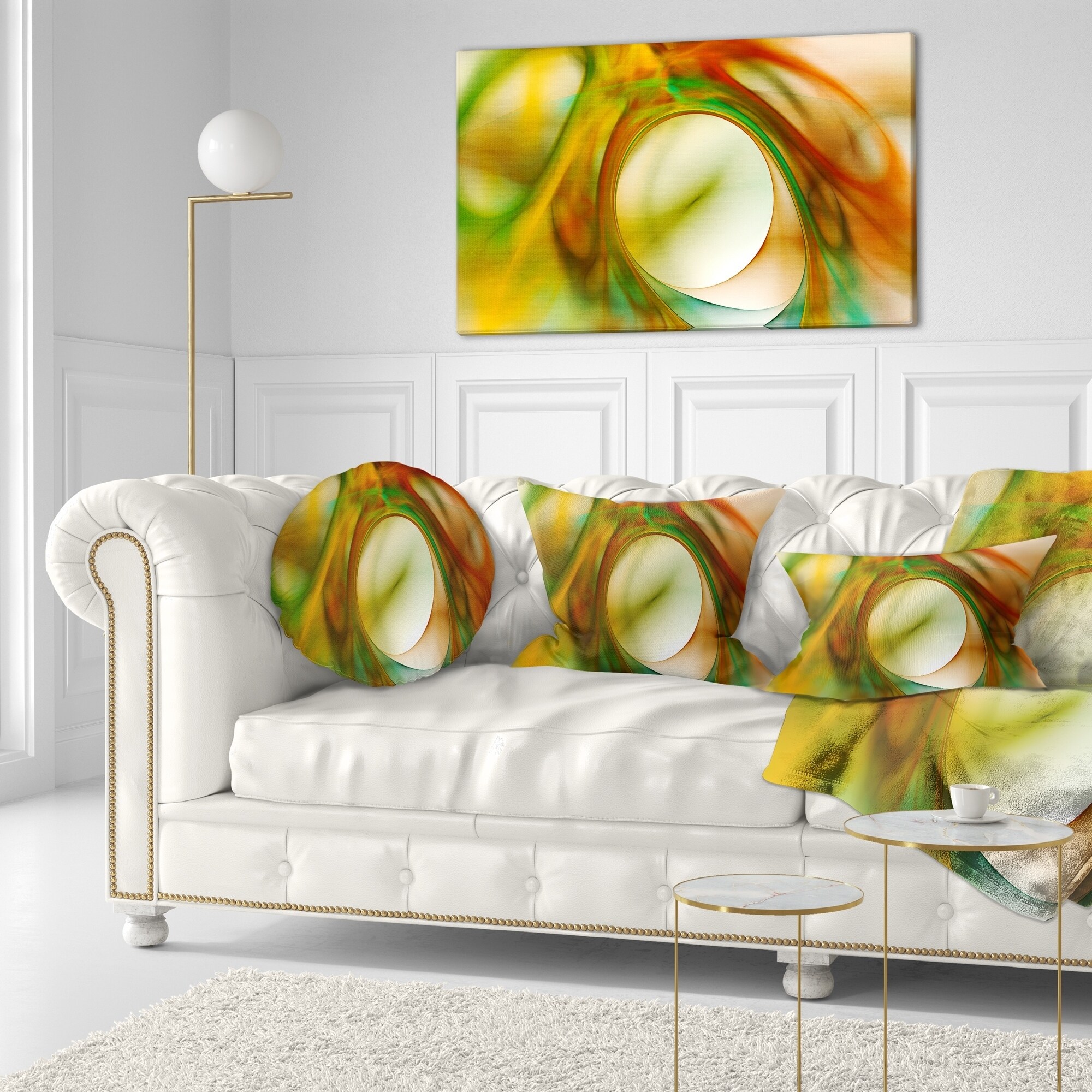 Designart 'Circled Green Psychedelic Texture' Abstract Throw