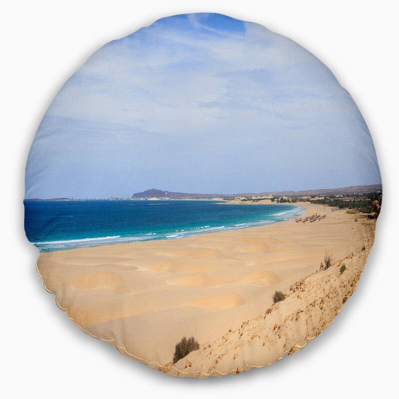Designart 'Sea and Clouds in Blue Sky' Seashore Throw Pillow