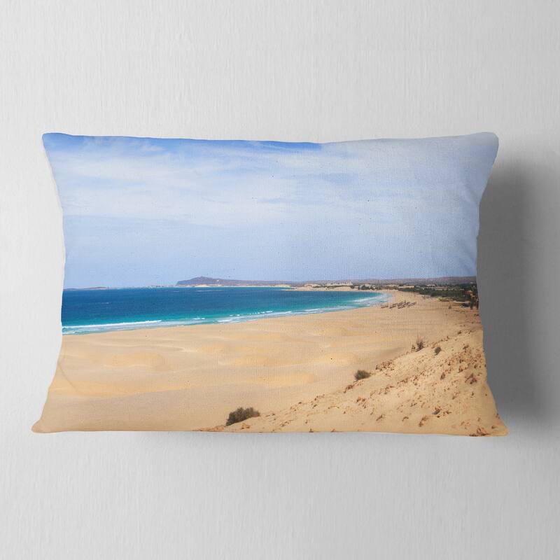 Designart 'Sea and Clouds in Blue Sky' Seashore Throw Pillow