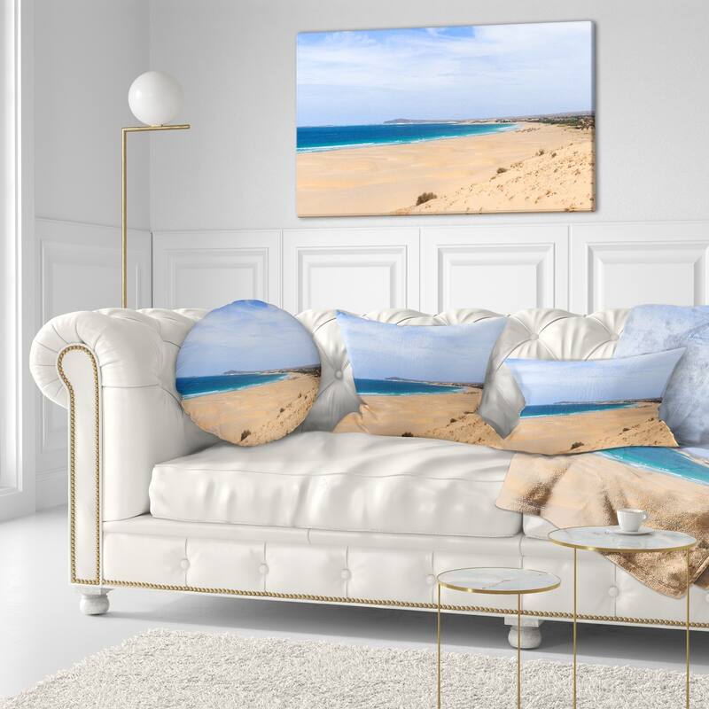 Designart 'Sea and Clouds in Blue Sky' Seashore Throw Pillow