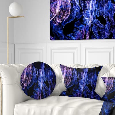 Designart 'Dark Blue Fractal Desktop' Abstract Throw Pillow