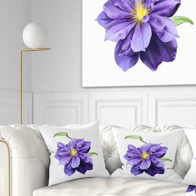 Designart 'Purple Watercolor Summer Flower' Floral Throw Pillow