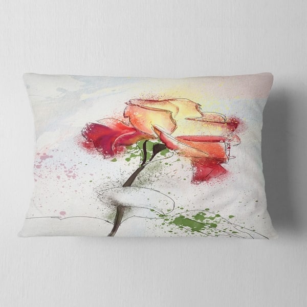 Designart Beautiful Rose Illustration Drawing Floral Throw Pillow On Sale Overstock 20951607