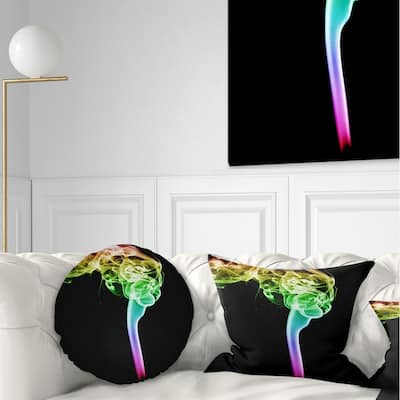 Designart 'Isolated Abstract Smoke on Black' Abstract Throw Pillow