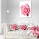 Designart 'Pink Rose Sketch on White Background' Flowers Throw ...