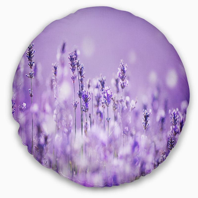 Designart 'Stunning Purple Lavender Field' Landscape Printed Throw Pillow