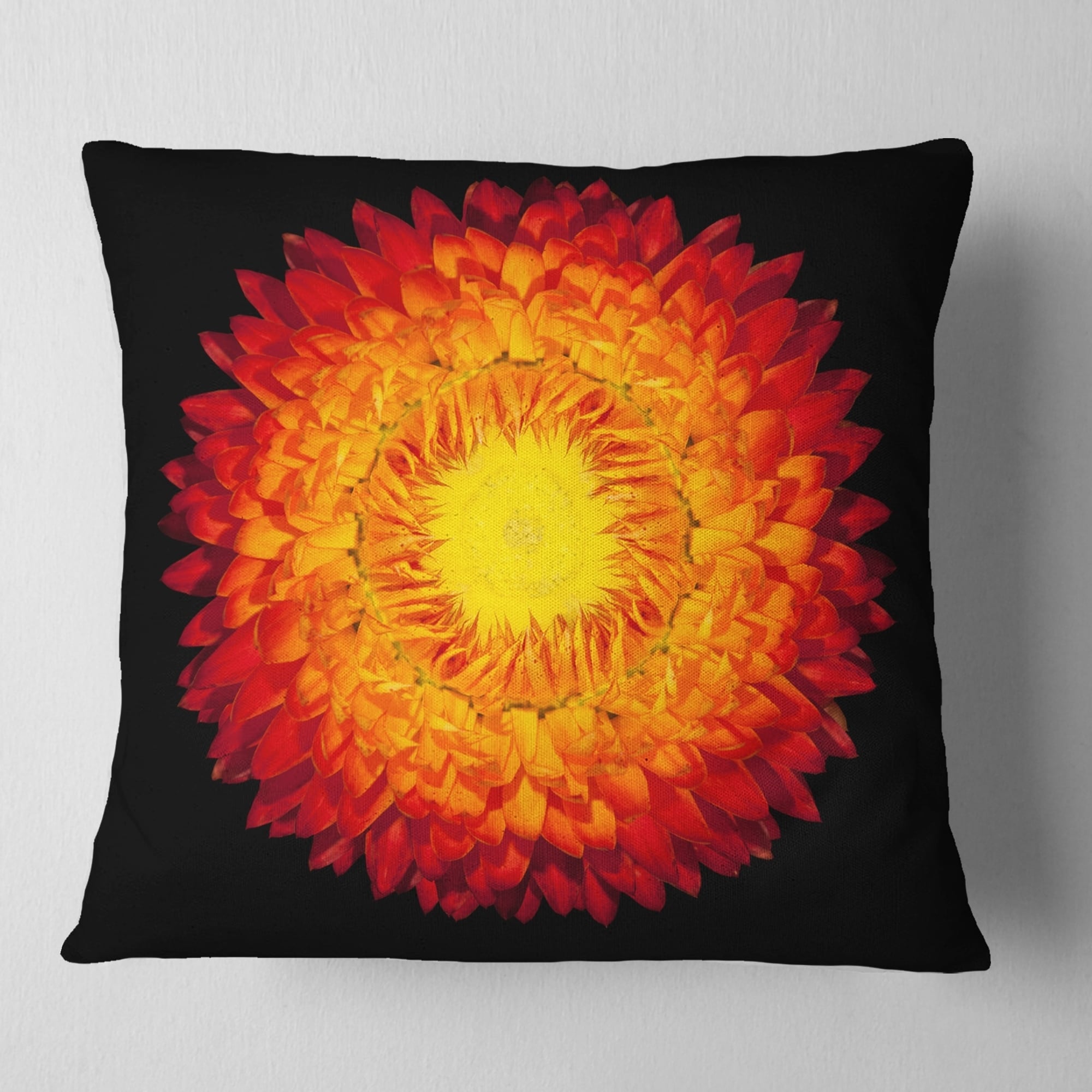 Designart Large Orange Gerbera on White - Floral Throw Pillow - 18x18