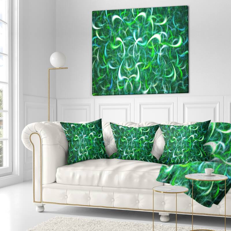 Designart 'Dark Green Watercolor Fractal Art' Abstract Throw Pillow
