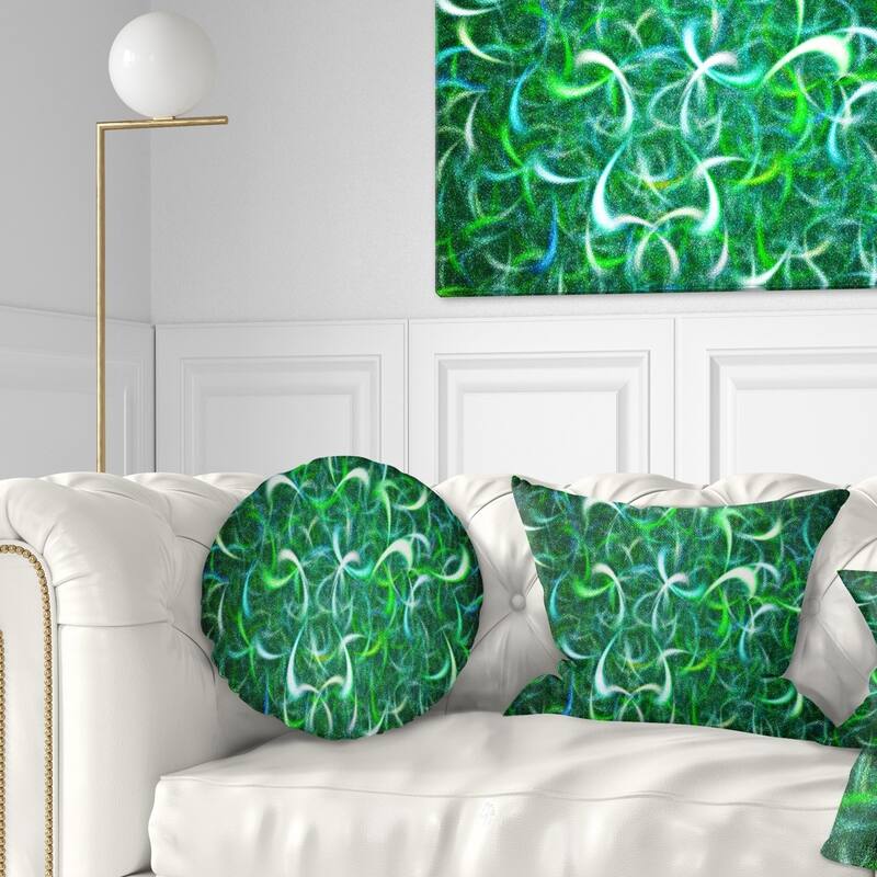 Designart 'Dark Green Watercolor Fractal Art' Abstract Throw Pillow