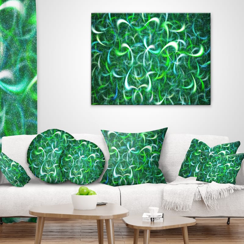 Designart 'Dark Green Watercolor Fractal Art' Abstract Throw Pillow