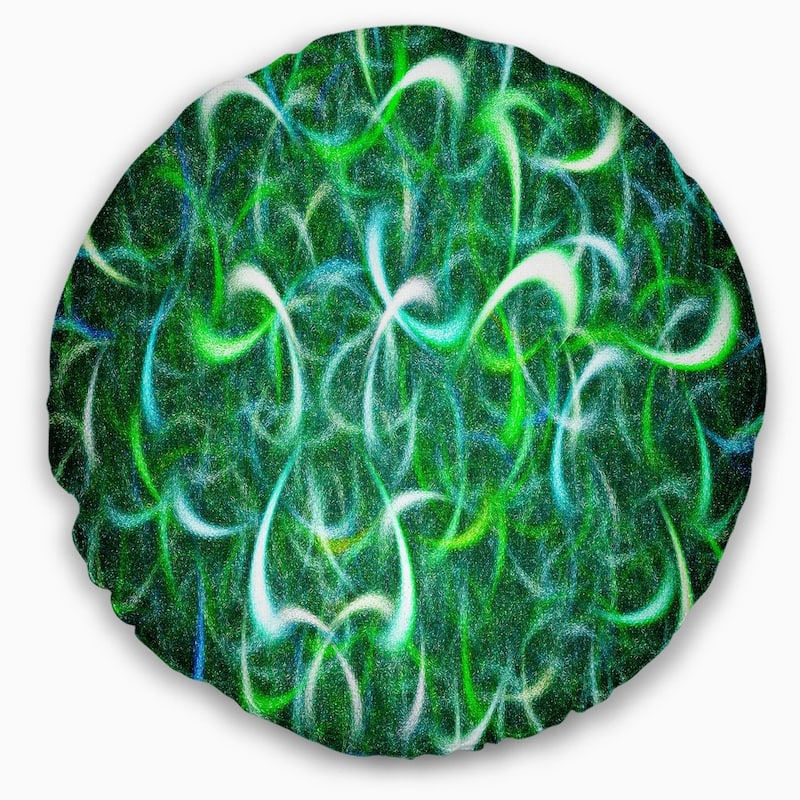 Designart 'Dark Green Watercolor Fractal Art' Abstract Throw Pillow