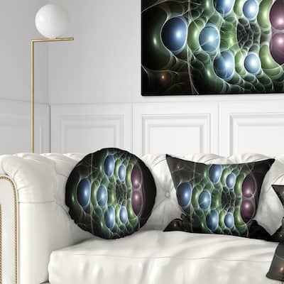 Designart 'Light Blue 3D Surreal Circles' Abstract Throw Pillow