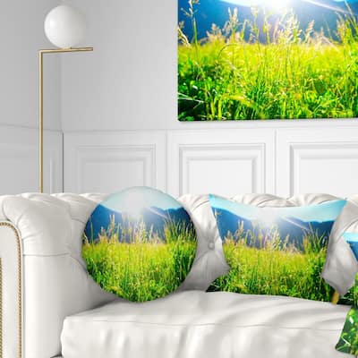 Designart 'Beautiful Green Nature Wonder' Landscape Printed Throw Pillow