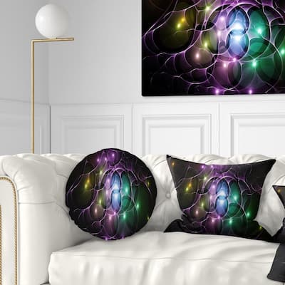 Designart 'Multi Color Fractal Space Circles' Abstract Throw Pillow