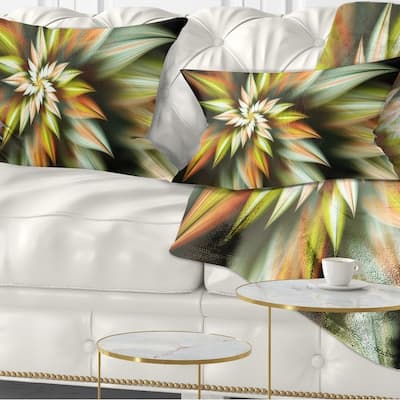 Designart 'Exotic Brown Fractal Spiral Flower' Abstract Throw Pillow