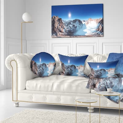 Designart 'Panorama of Rocky Mountains' Landscape Printed Throw Pillow