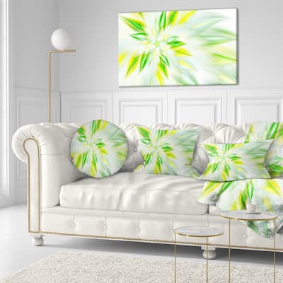 Designart 'Light Green Fractal Spiral Flower' Abstract Throw Pillow