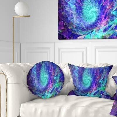 Designart 'Blue Spiral Kaleidoscope' Abstract Throw Pillow