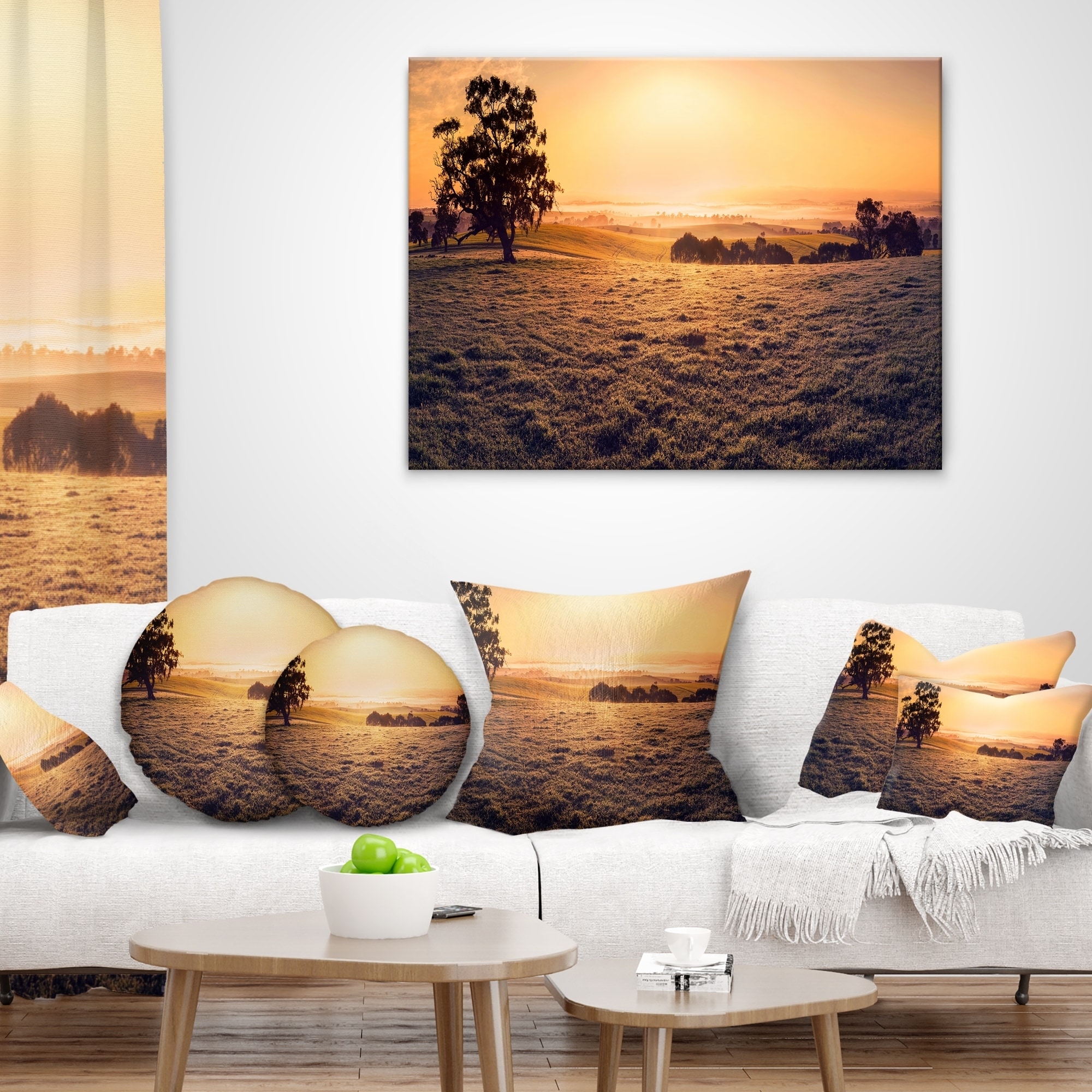 Designart Field Of Dreams Panorama Landscape Printed Throw Pillow On Sale Overstock 20951951