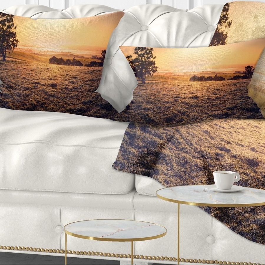 Designart Field Of Dreams Panorama Landscape Printed Throw Pillow On Sale Overstock 20951951