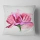 Designart 'Hand drawn Pink Rose Watercolor' Floral Throw Pillow ...