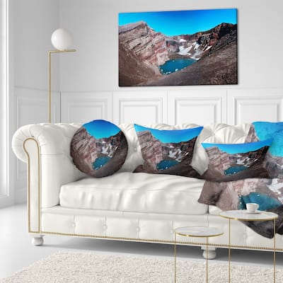 Designart 'Volcano Kamchatka Panorama' Landscape Printed Throw Pillow