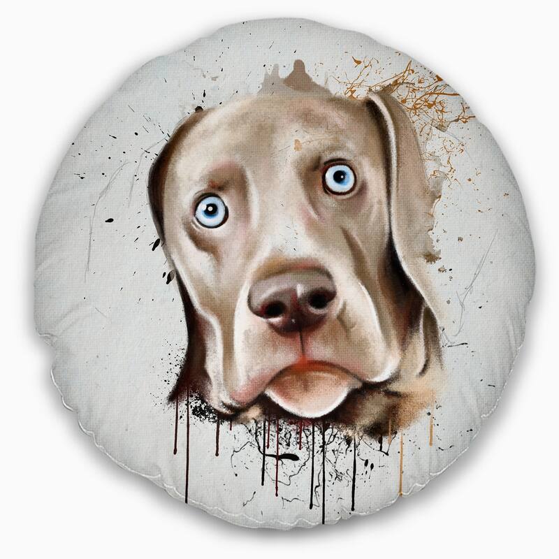 Designart 'Cute Dog Portrait Watercolor' Animal Throw Pillow