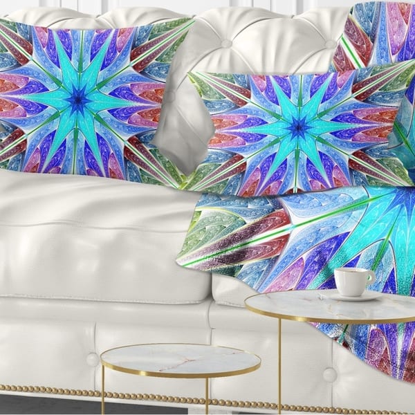 Designart Multi Color Pink Fractal Stained Glass Abstract Throw Pillow On Sale Overstock 20952149