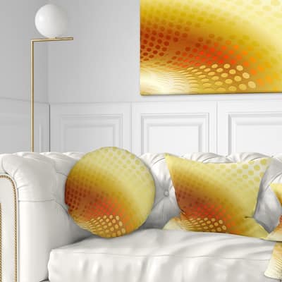 Designart 'Golden Fractal Abstract Pattern' Abstract Throw Pillow