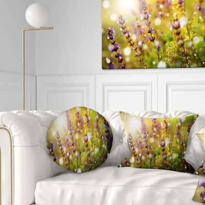 Designart 'Beautiful Purple Wild Flowers' Floral Throw Pillow