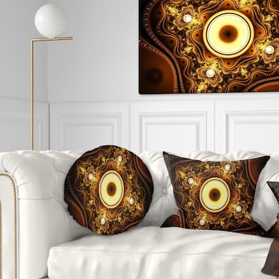 Designart 'Brown Fractal Pattern with Circles' Abstract Throw Pillow